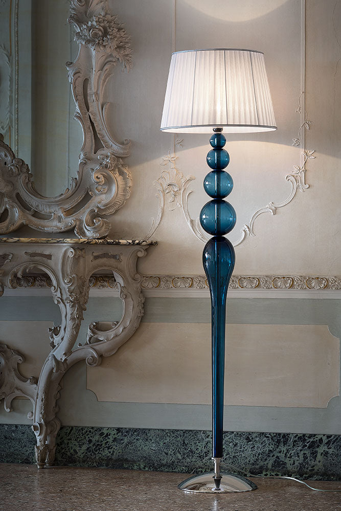 Hand-Blown Elegant Fine Italian Floor Lamp With Murano Glass