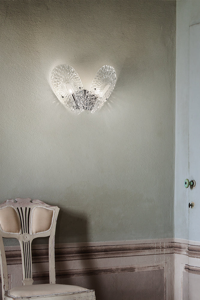 Hand-Blown Exquisite Contemporary Venetian Wall Lamp With Murano Glass