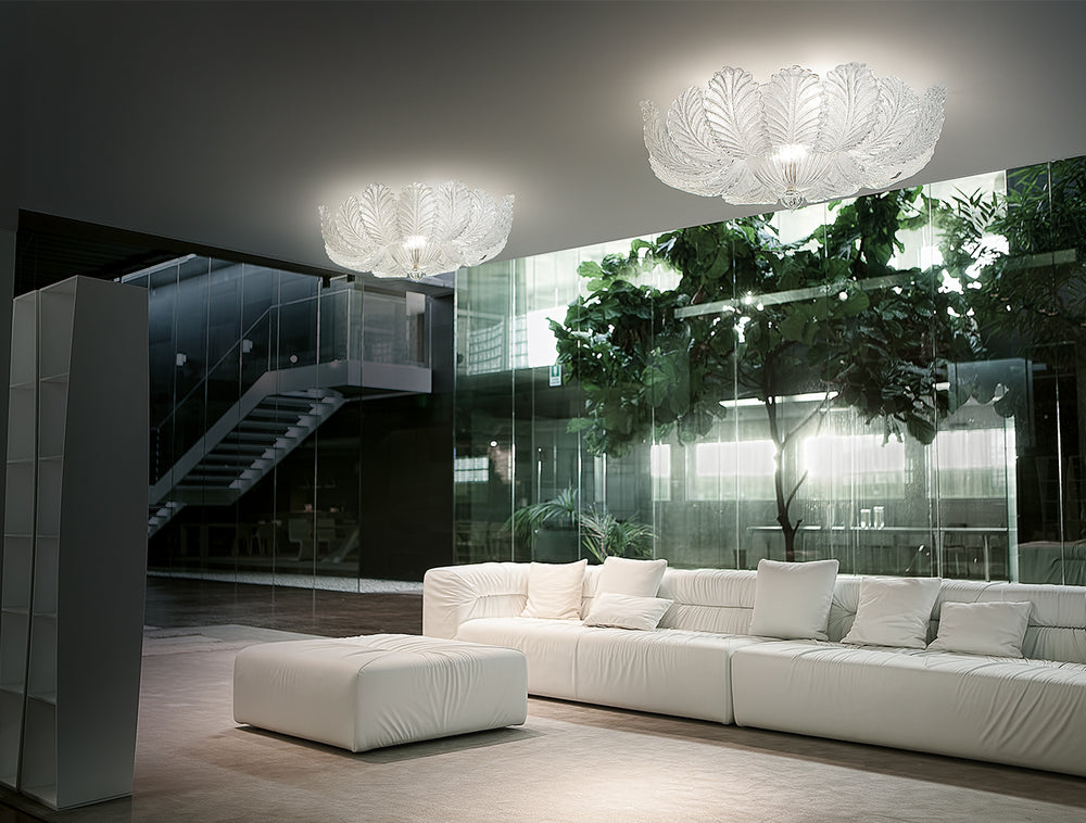 Hand-Blown Luxurious Contemporary Medium Venetian Ceiling Lamp With Murano Glass