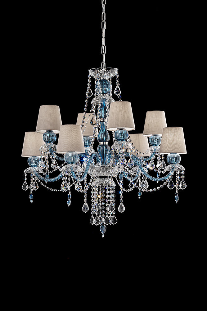 Handmade High Quality Contemporary Ceiling Pendant Chandelier With Eight Shades And Murano Glass