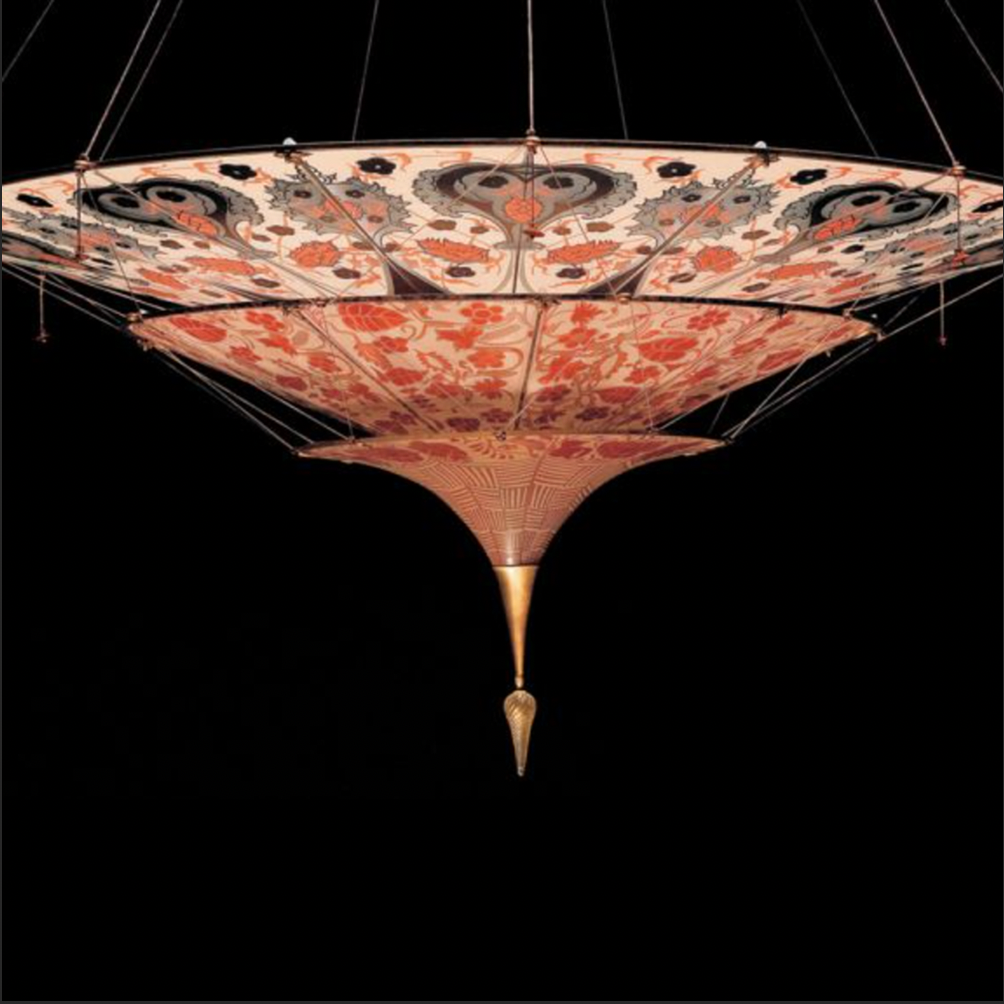 Fortuny-style Murano glass lamps