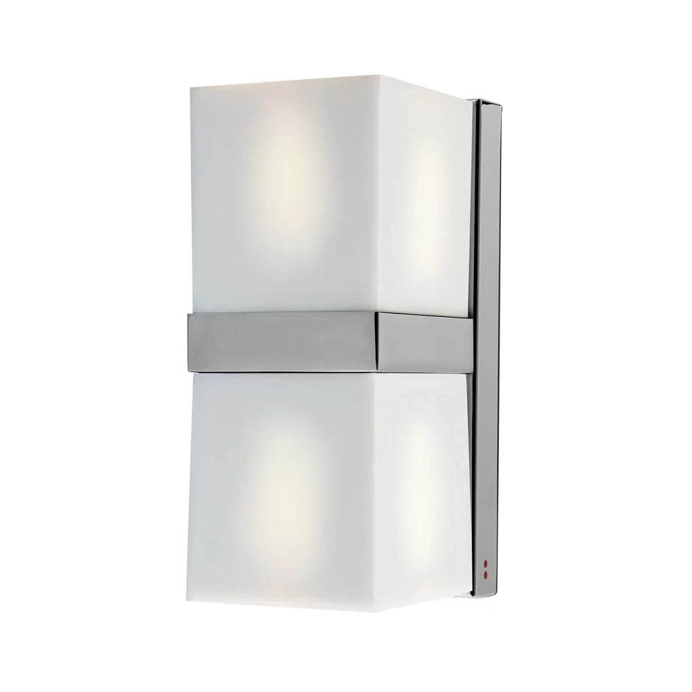 Cubetto D28 D01 Double Black Clear Or White Glass Wall Light