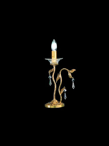 Gold plated Italian table light with Murano glass decorations