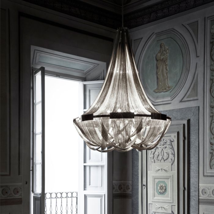 Soscik metal string Empire-style chandelier from Terzani