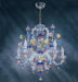 Rezzonico blue and clear Murano glass 6 light chandelier