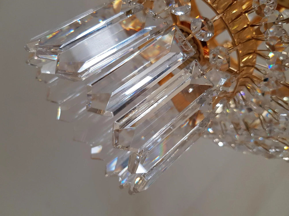 Large Asfour Crystal Empire Chandelier Trio - St. Albans Hall