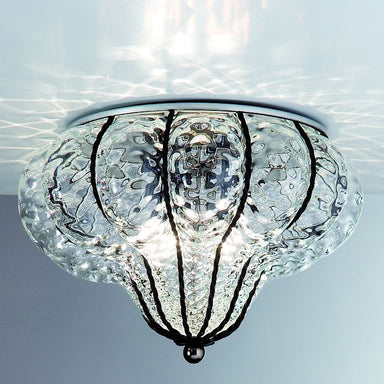 Clear Murano crystal ceiling light with baloton finish