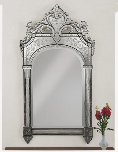 Hand-crafted and hand-engraved Venetian wall mirror