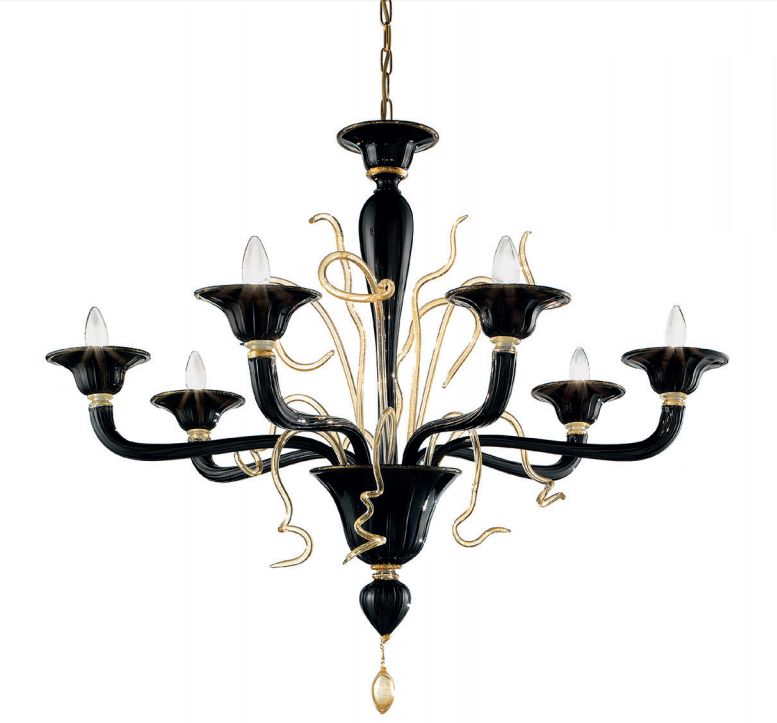 Unusual And Quirky Modern Red Or Black Venetian Chandelier In 4 Sizes