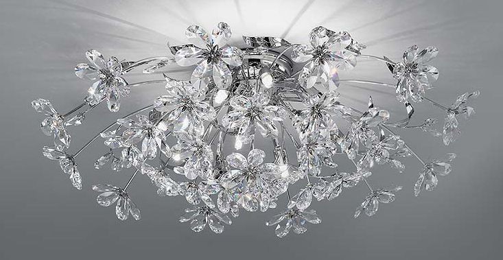 Asfour Crystal Ceiling Light With Flowers