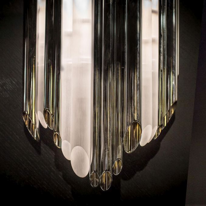 Modern bronze or chrome wall light with Pexiglas pipes