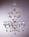 Crystal baloton chandelier with blue decorations
