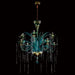 Eclectic custom clear, green and aqua Murano glass chandelier