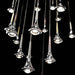 Rain 5 light cluster in 6 metal finishes