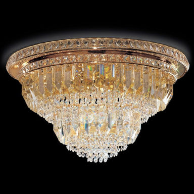 Lead crystal prism ceiling light with Murano glass option