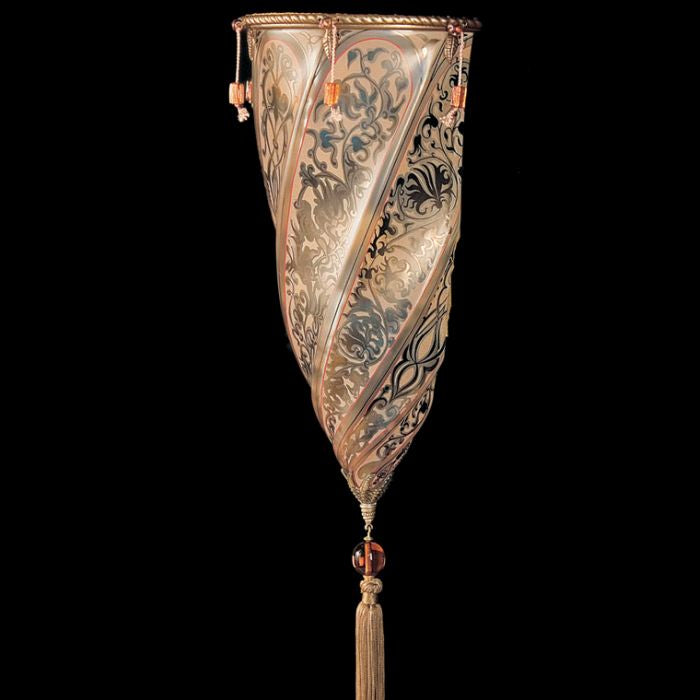 Fortuny style wall light with art nouveau motifs