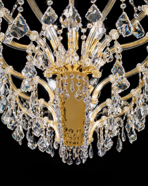Spectacular Italian Ceiling Light With Glittering Asfour Or Premium Crystals