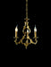 Traditional Italian gold-plated 3 arm candle chandelier