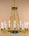 Antique French Gold and Green Chandelier
