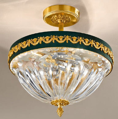 Gold Ceiling Light with Green details