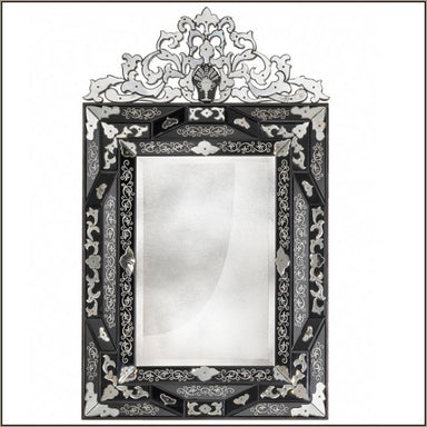 Classic bevelled edge Venetian mirror with black detail
