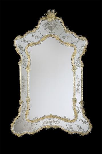 Venetian Mirror with Elaborate Murano Glass Detail