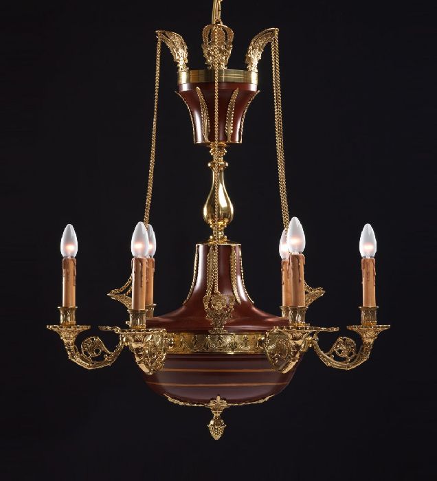 ^ light French gold bowl chandelier