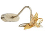 Silver Metal Picture Light with Gold Leaves & Glass Butterfly