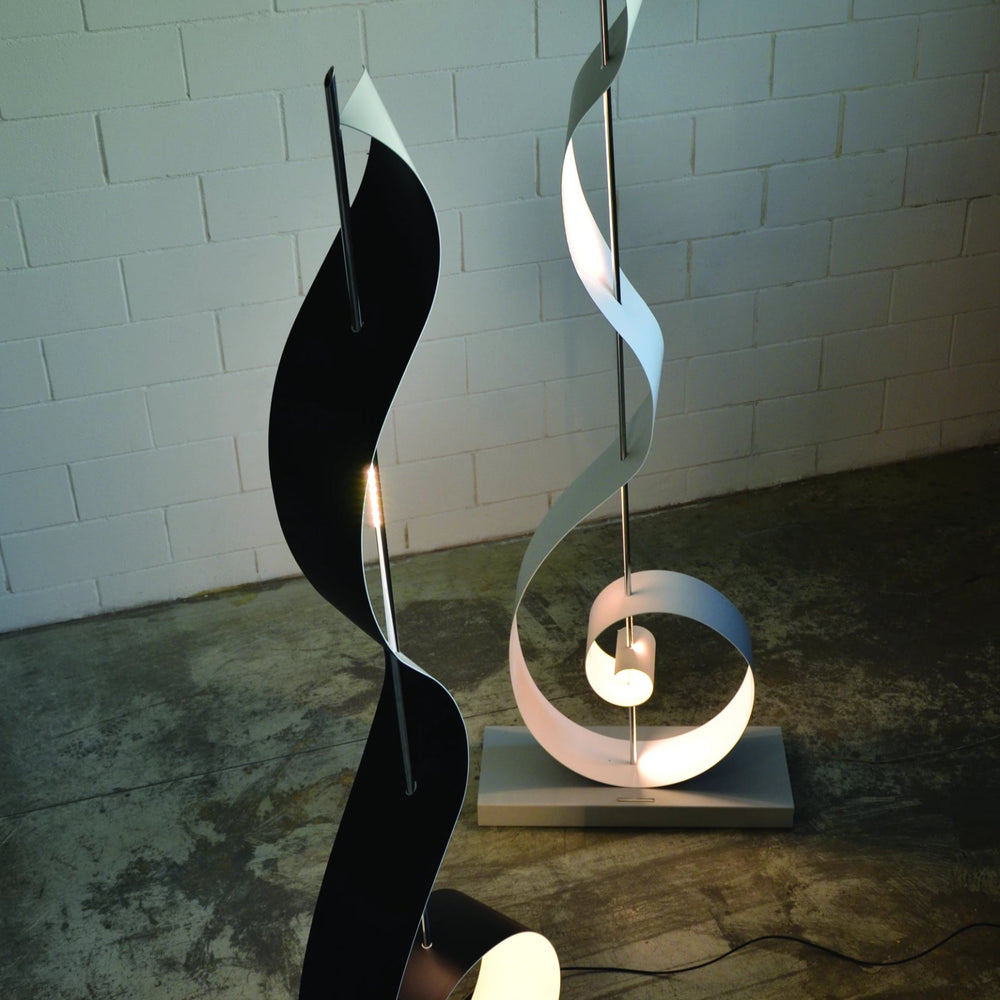 Polished Metal Floor Lamp inspired by Dynamic Ribbons