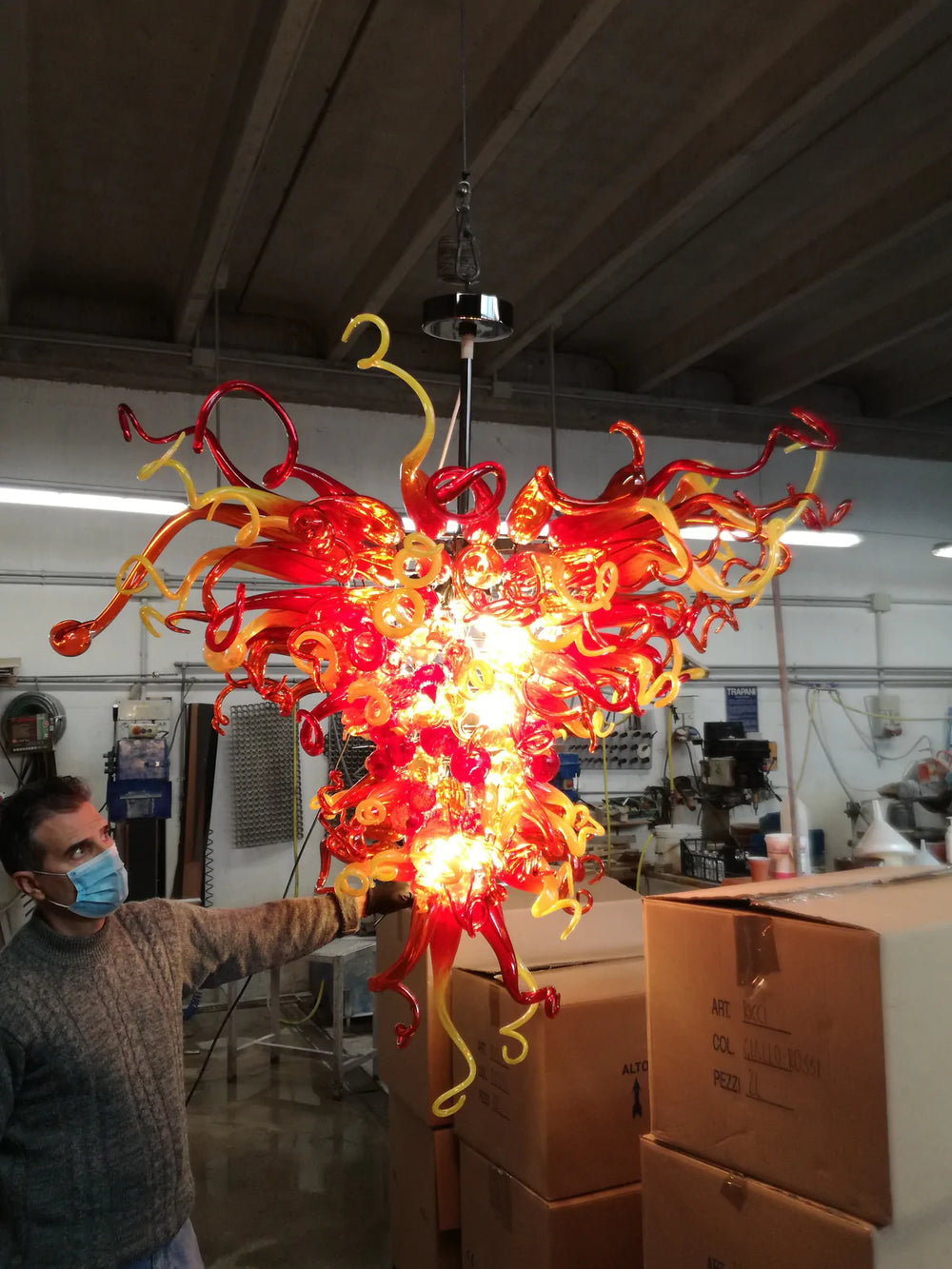 Customisable Murano Art Glass Chandeliers, Many Colours And Style Variant Options Available.
