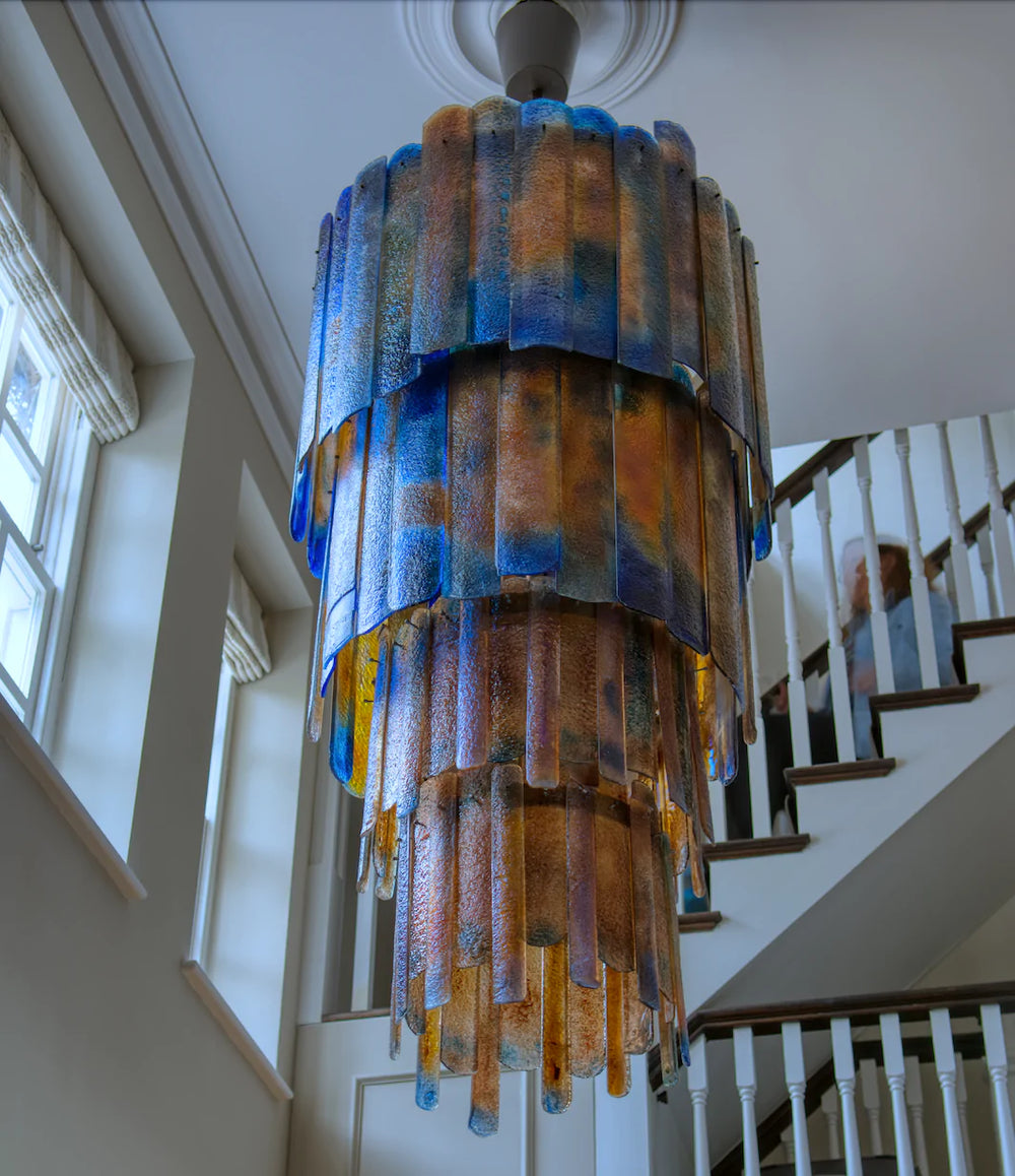 Spectacular Bespoke Stained Glass Chandelier