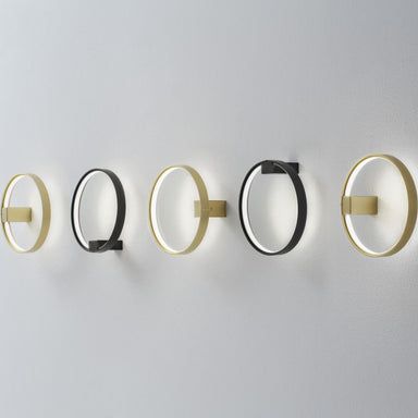 Modern Metal Circular Wall Light | contemporary alumnium wall sconce | white black bronze matt brass titanium | LED