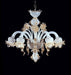 Small silk white Murano glass chandelier