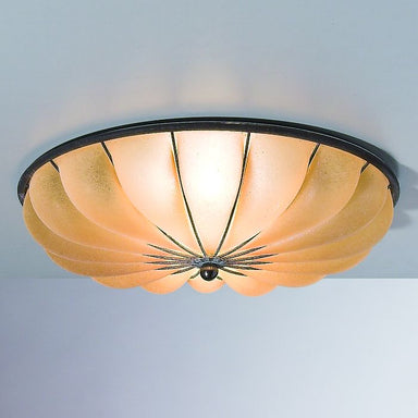 Amber Venetian glass flush fitting ceiling light