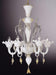 White Murano 5 light chandelier with crystal and gold accents