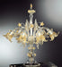 Venetian glass Flambeau lamp with flower decoration