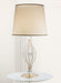 Ivory metal table light with crystal beads and ivory shade