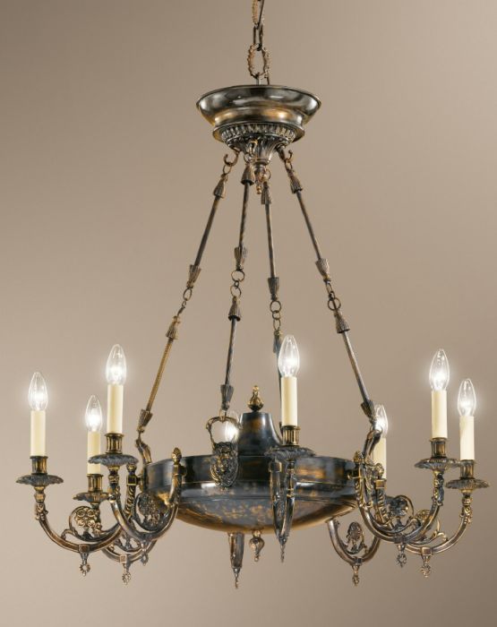English Style Chandelier in Antique Bronze Finish