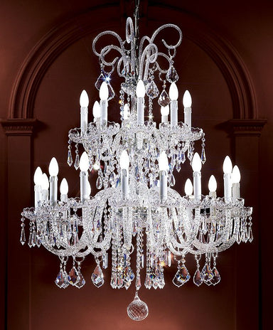 Classic 24 light lead crystal English-style canopy chandelier
