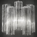 Mid-century clear Tronchi style wall light in Murano glass