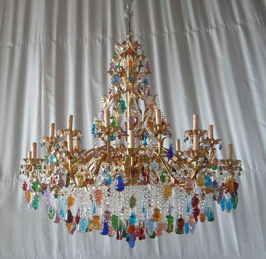 Large 24 light Murano glass fruit chandelier
