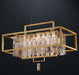 Modern industrial cage light with rock crystal lozenges