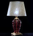 Elegant red Italian crystal table lamp with shade