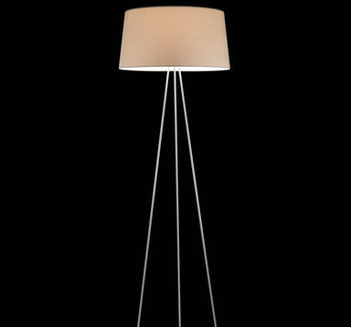 Tripod white ecru or mocha shade floor lamp by Kundalini