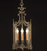 70 cm brass oxide lantern with 4 lights