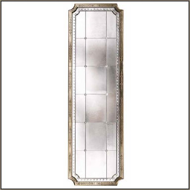 Tall  full-length Venetian mirror with walnut frame