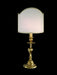 Brass table light with white Venetian-style shade