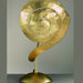 Hand-forged iron spiral table light with golden finish