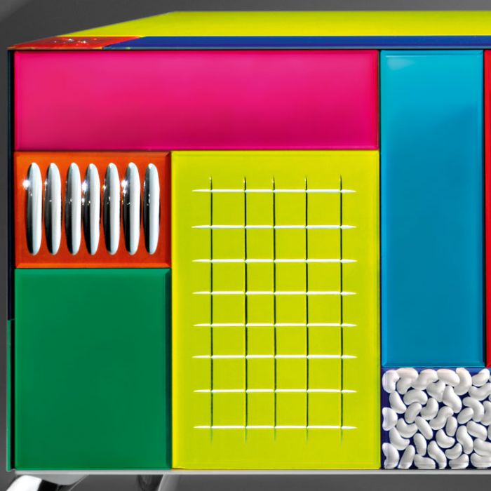 Multi-coloured bespoke Venetian glass sideboard