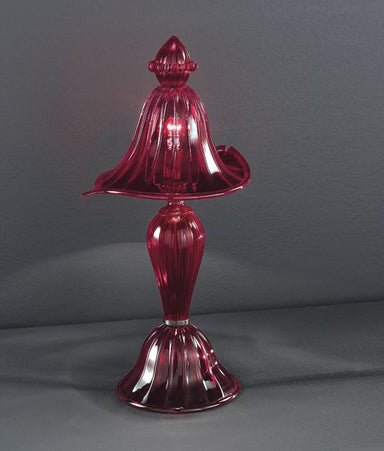 Red Venetian style handblown glass traditional table light